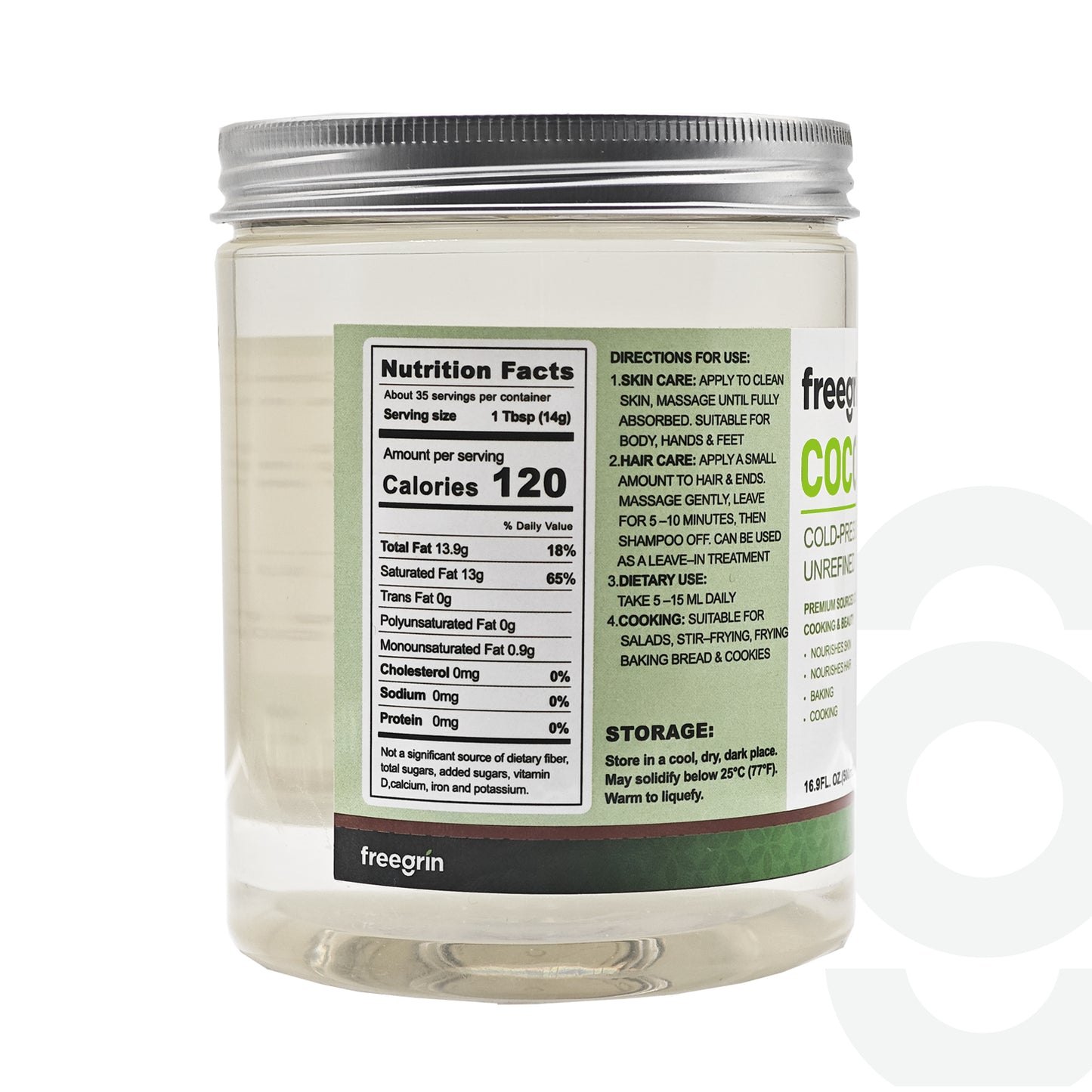 Cold-Pressed & Unrefined Coconut Oil (16.9 FL.OZ.)