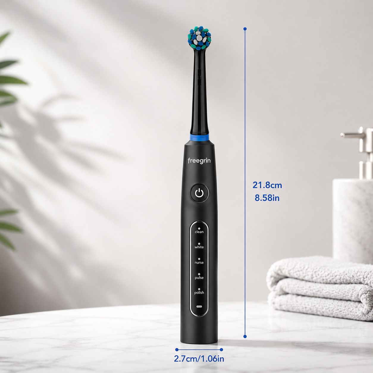 Black 6D Rotating Toothbrush: 5 Modes, Smart Timer & IP67 Waterproof