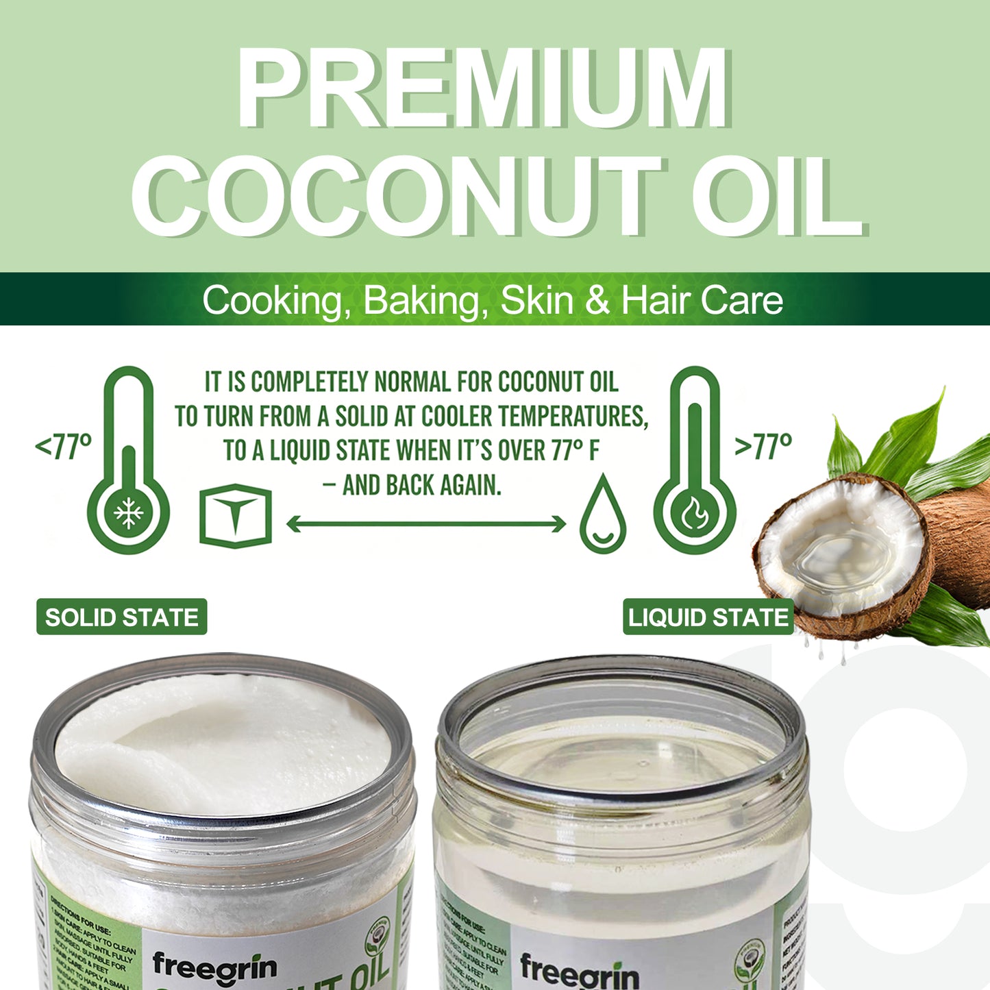 Cold-Pressed & Unrefined Coconut Oil (16.9 FL.OZ.)
