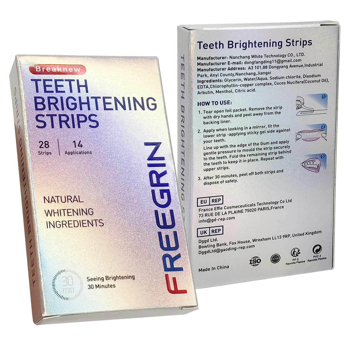 FreeGrin 7 Day Whitening Strips - 14 Pack (28 Strips)