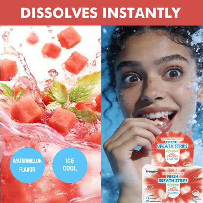 Tiras Refrescantes de Aliento Sabor Sandía: PocketPaks (12x20 Paquetes)