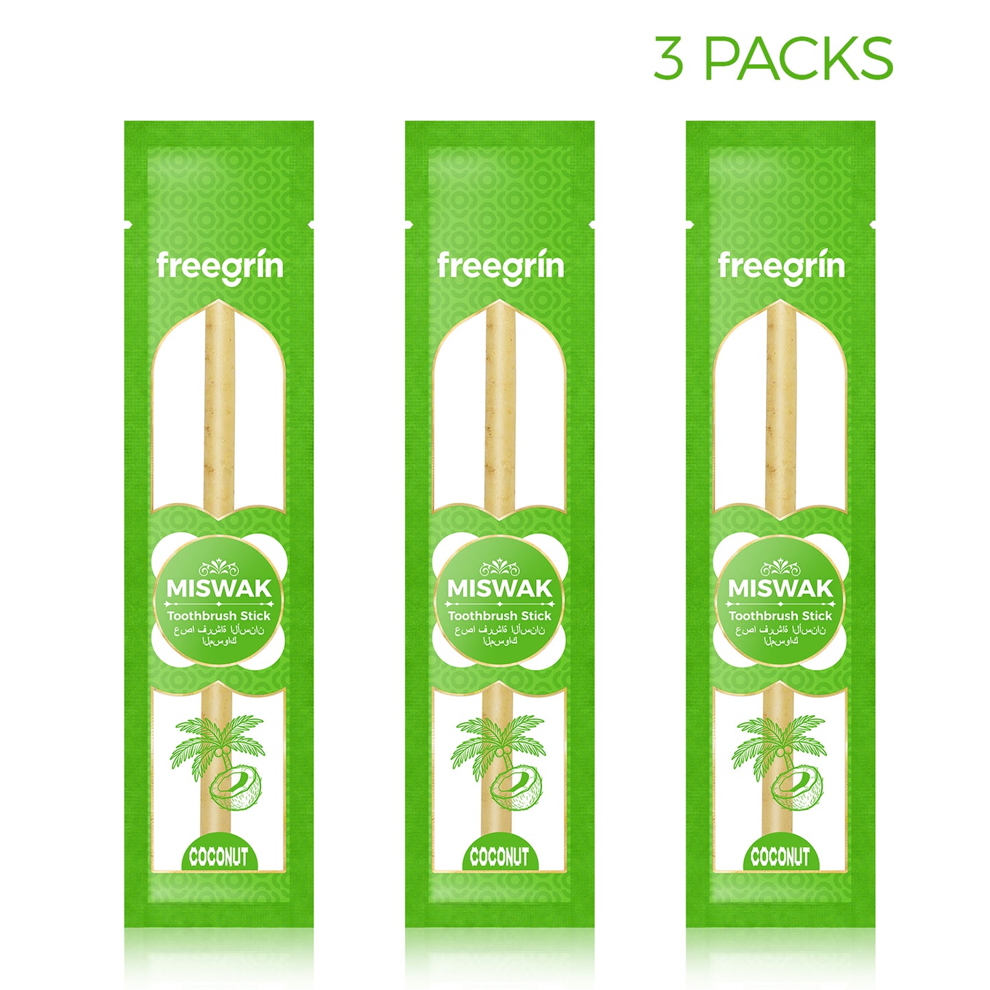 Palo de Miswak con Sabor a Coco