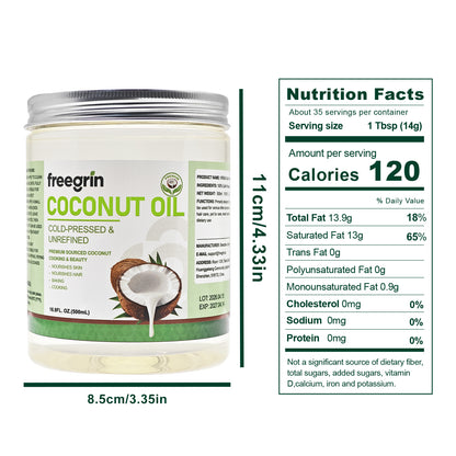 Cold-Pressed & Unrefined Coconut Oil (16.9 FL.OZ.)