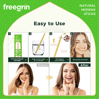 How to Use Freegrin Coconut Miswak Sticks