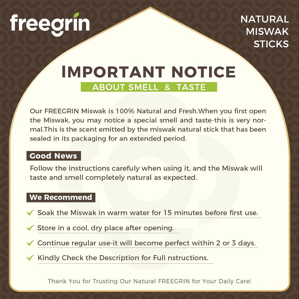 FreeGrin Miswak Stick (1 Pack)  - Natural Flavor