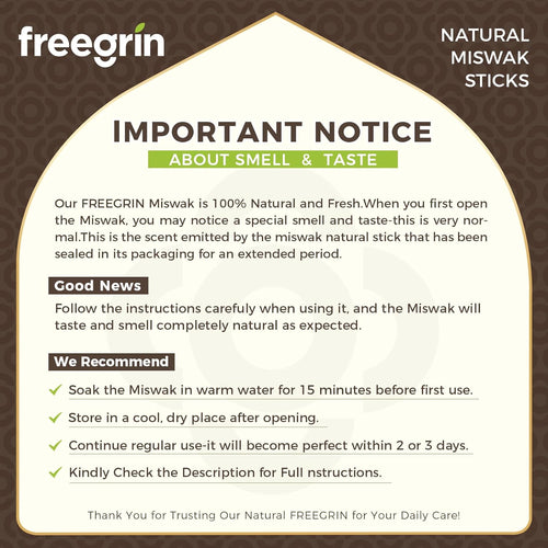 FreeGrin Miswak Stick (1 Pack)  - Natural Flavor