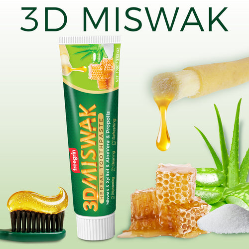 FreeGrin Miswak Herbal Toothpaste - With Pure Al-Arak Extract ( 150g )