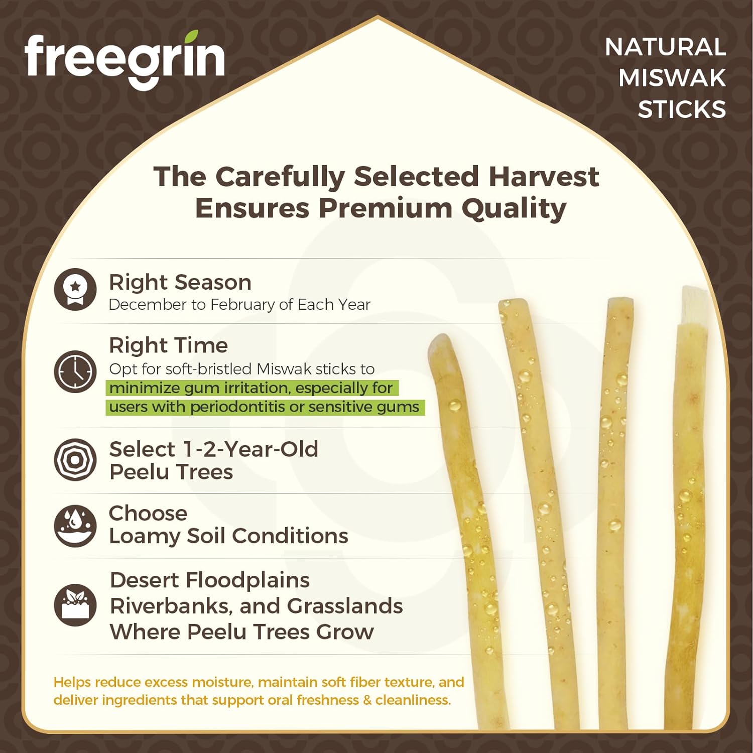 FreeGrin Miswak Stick (1 Pack)  - Natural Flavor