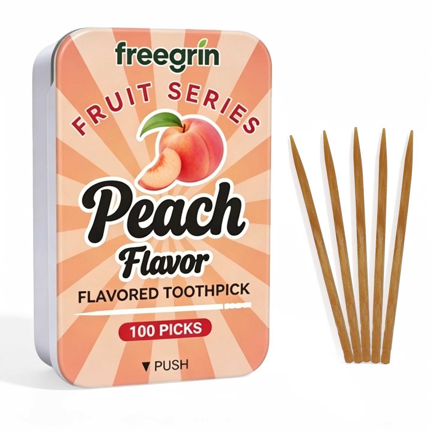 Peach Flavored Toothpicks (100 Picks)