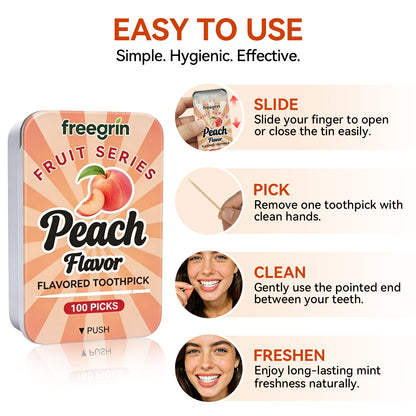 Peach Flavored Toothpicks (100 Picks)