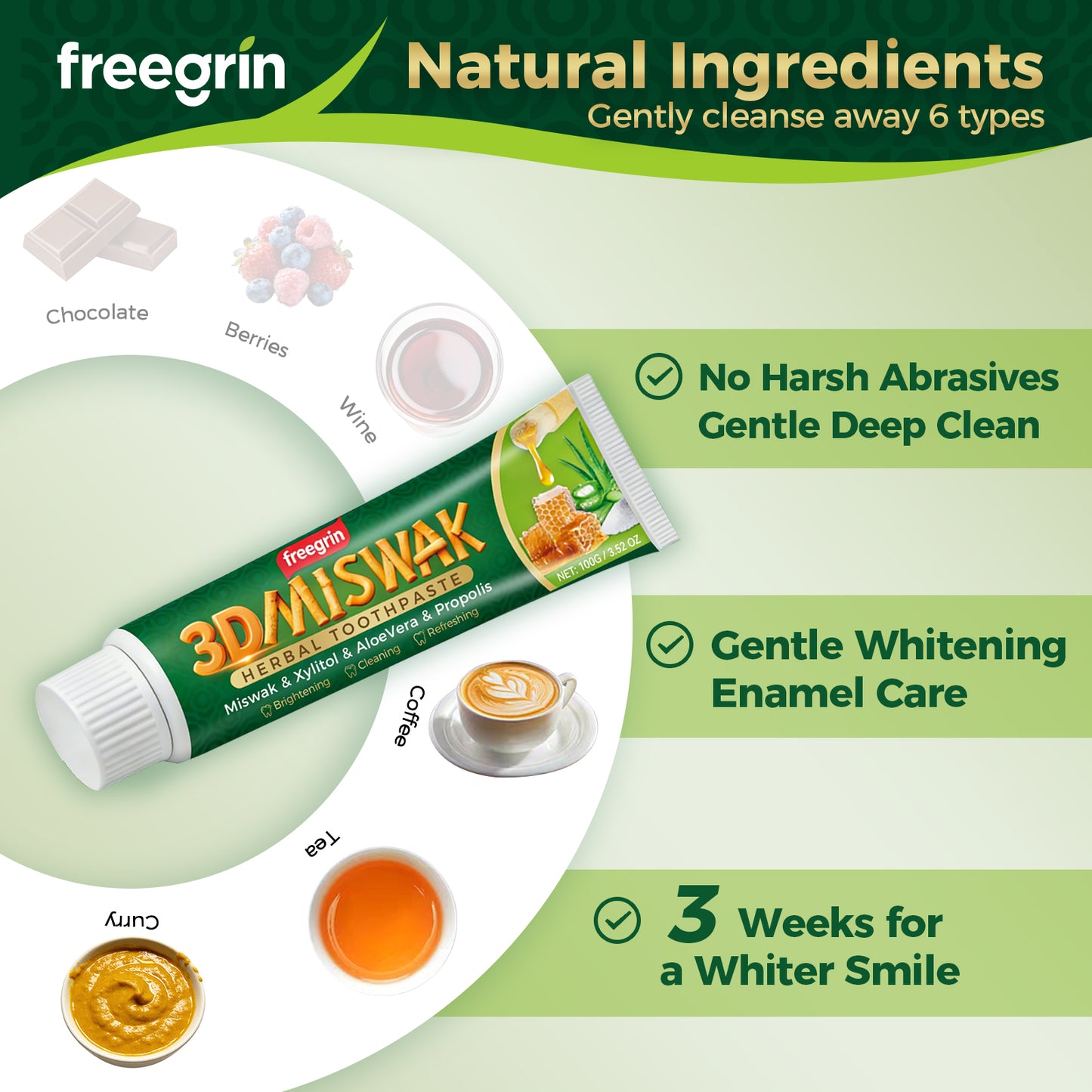 Freegrin Miswak Herbal Toothpaste - 150g
