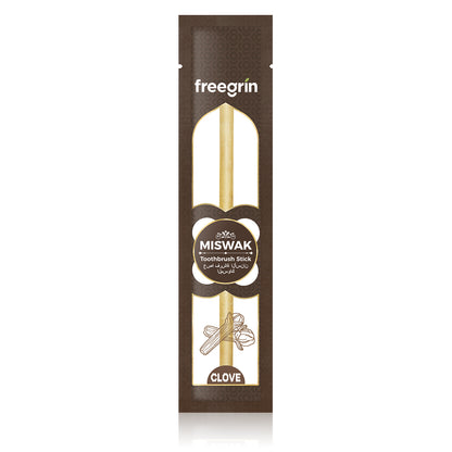 Freegrin clove flavored miswak sticks natural toothbrush stick in brown packaging